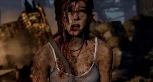 Lara reacts with grief after killing a man, but 15 minutes later, she kills a dozen more.